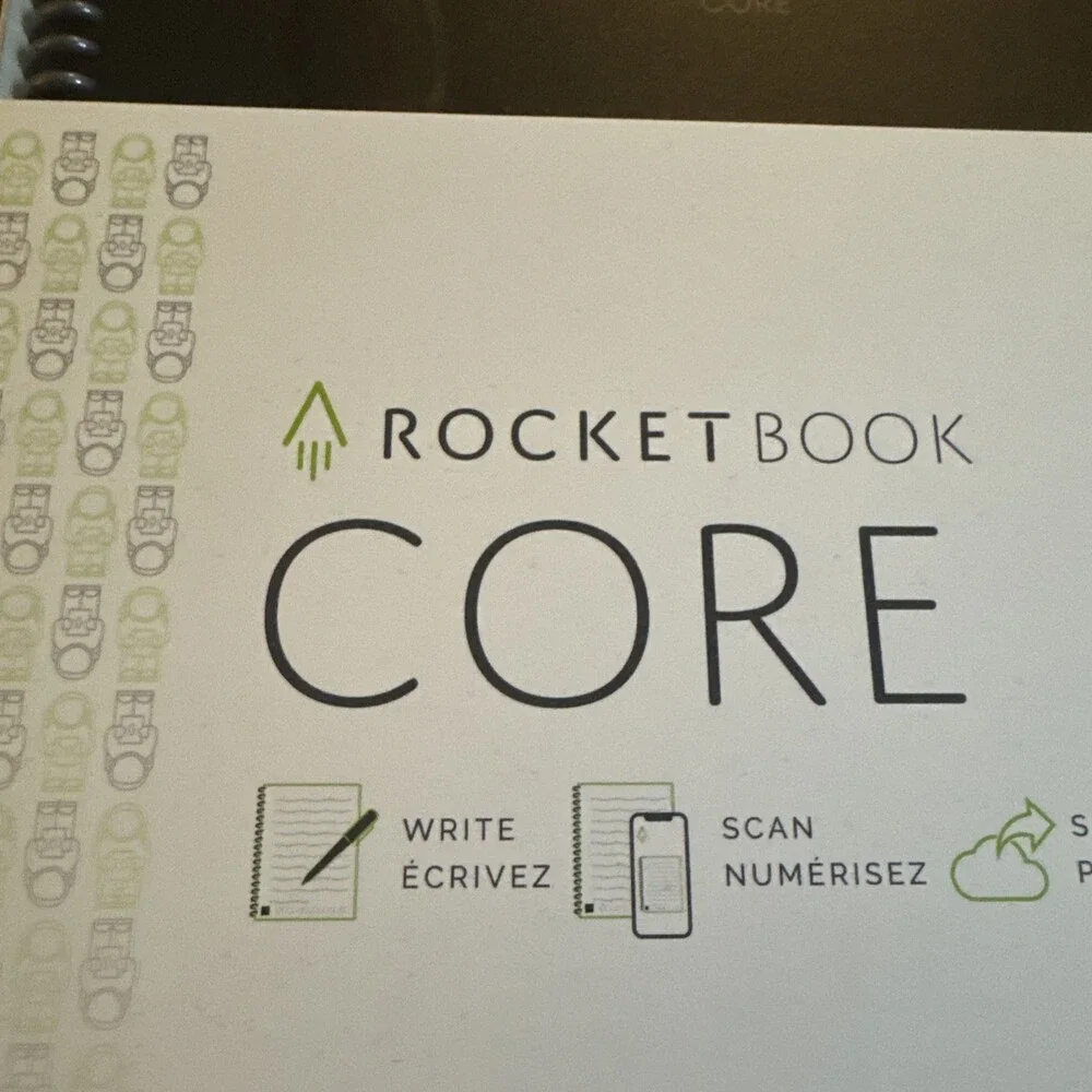 Rocketbook Core Smart Notebook - Reusable, Black, Dot Grid/Lined Pages